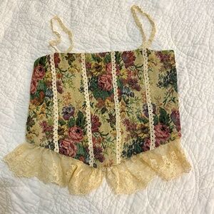 vintage aesthetic floral corset top